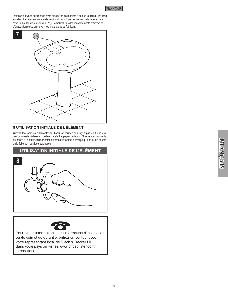 Fran çais | Pfister VSP-P10W User Manual | Page 7 / 7