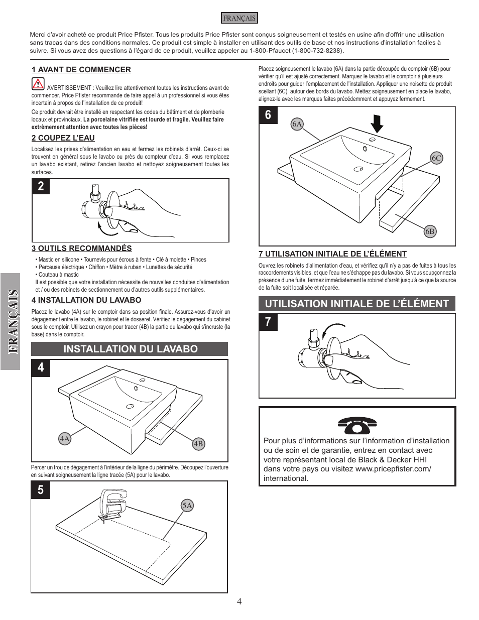 Fran çais | Pfister VSP-S10W User Manual | Page 4 / 4