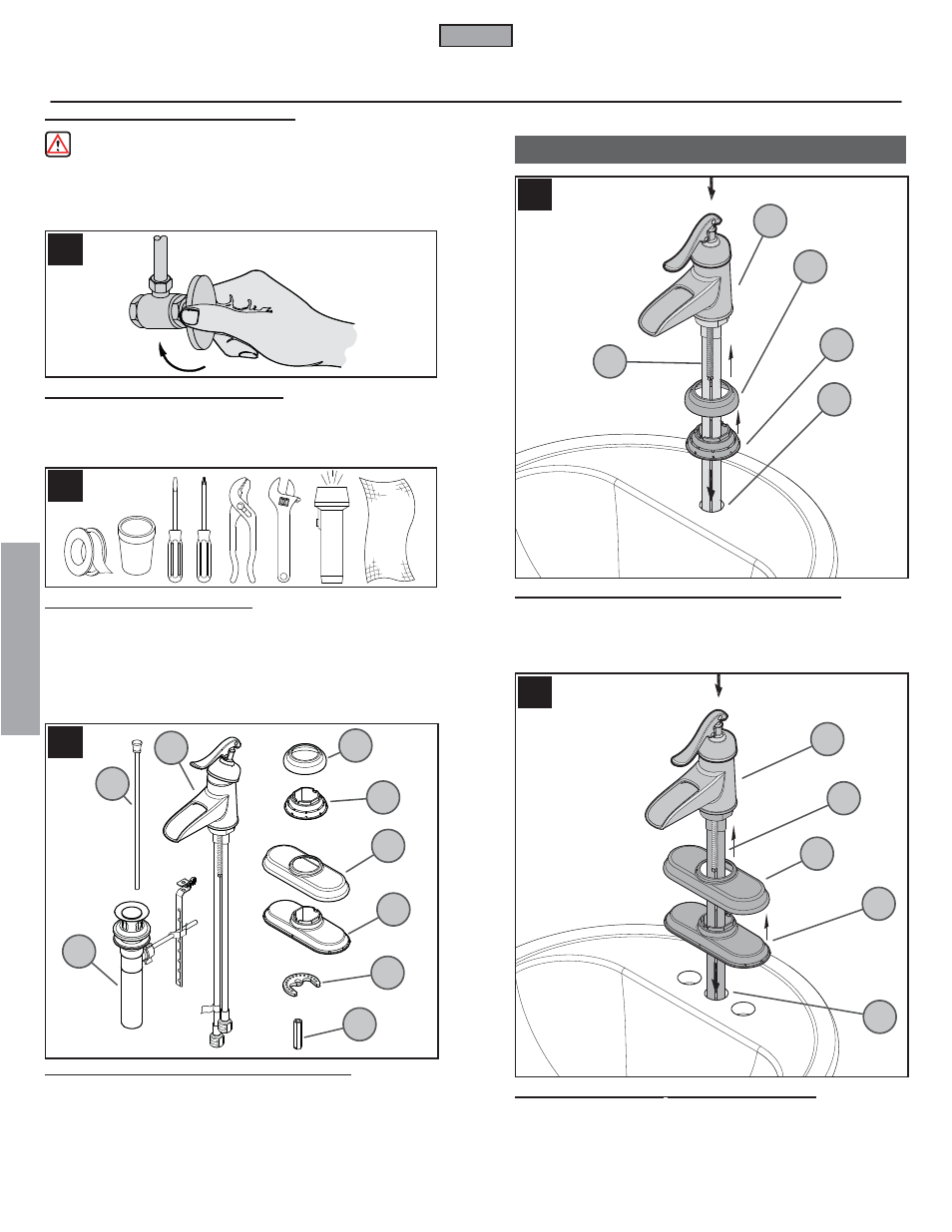 Fr a n fran çç a is ais, Installation de robinet | Pfister GT42-YP0Y User Manual | Page 10 / 14