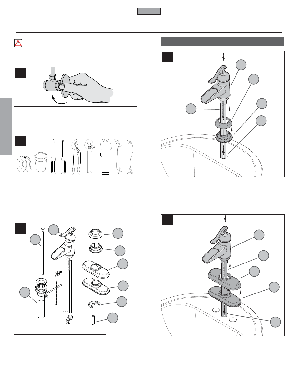 Es p a esp a ññ o l ol, Instalación del grifo | Pfister GT42-YP0Y User Manual | Page 6 / 14