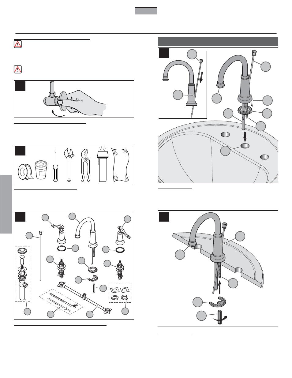 Fr a n fran çç a is ais, Installation de robinet | Pfister GT49-YP0Y User Manual | Page 10 / 14