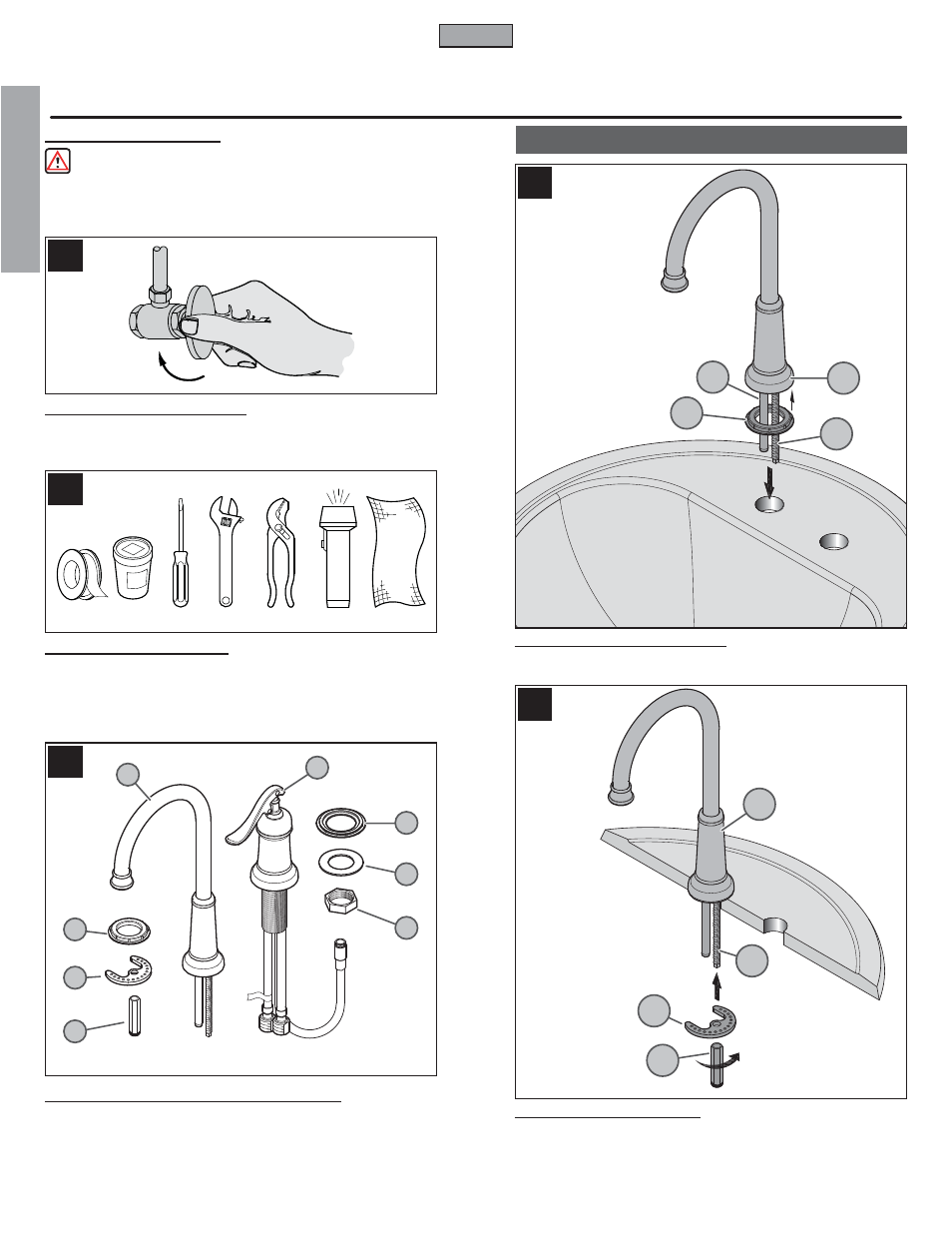 En g l is h english, Faucet installation | Pfister GT72-YP2Y User Manual | Page 2 / 12