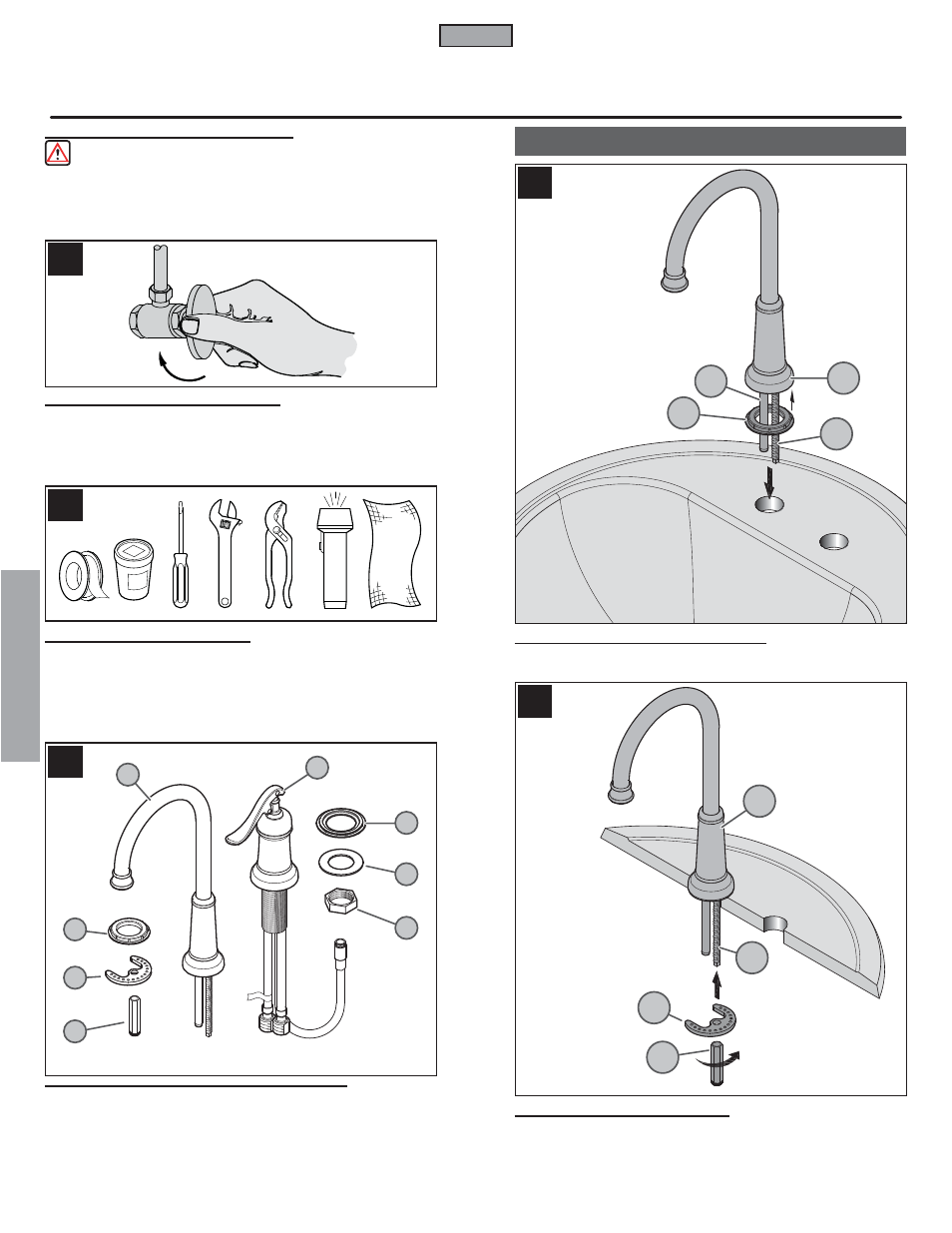 Fr a n fran çç a is ais, Installation de robinet | Pfister GT72-YP2Y User Manual | Page 8 / 12