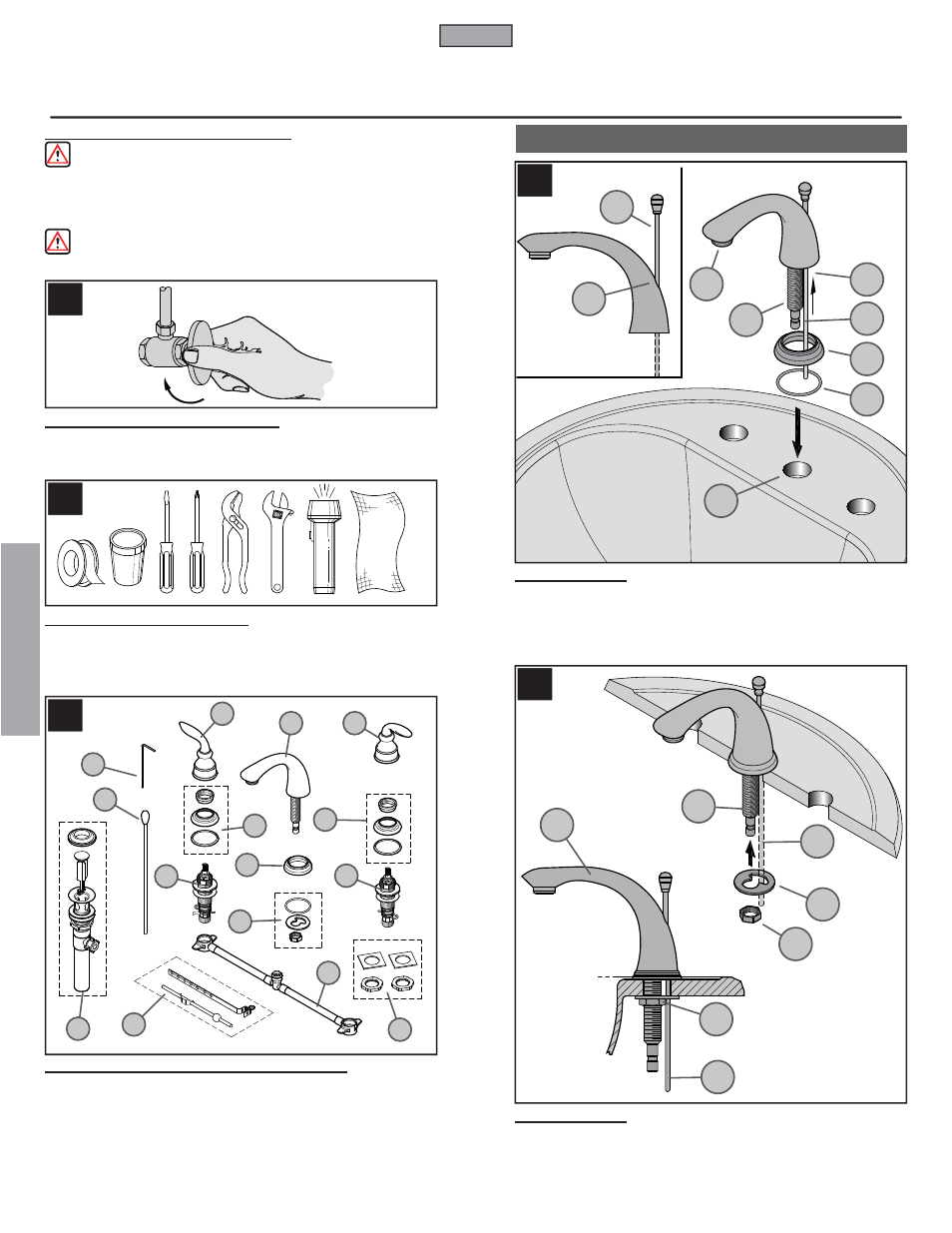 Fr a n fran çç a is ais, Installation de robinet | Pfister GT49-CB0Y User Manual | Page 10 / 14