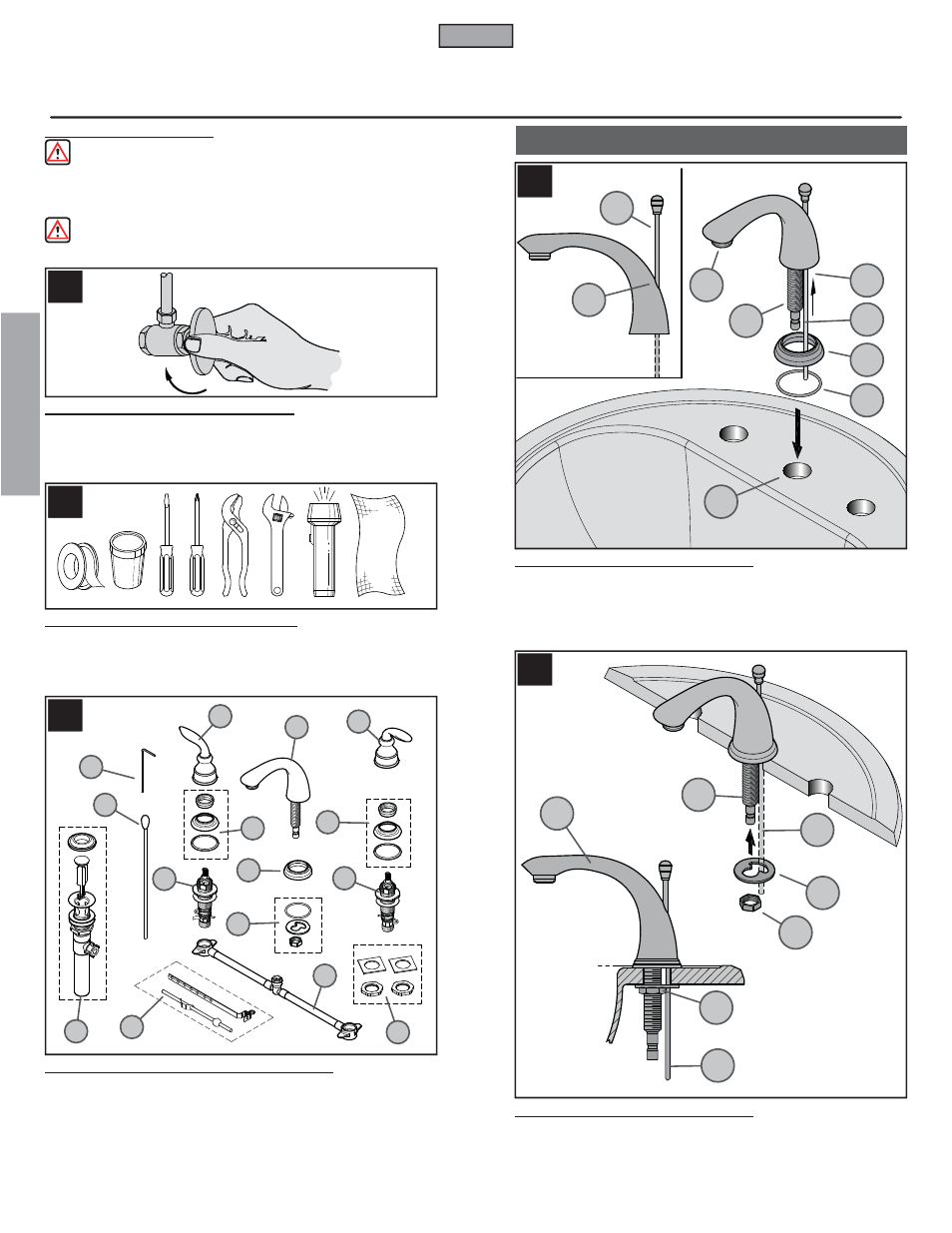 Es p a esp a ññ o l ol, Instalación del grifo | Pfister GT49-CB0Y User Manual | Page 6 / 14