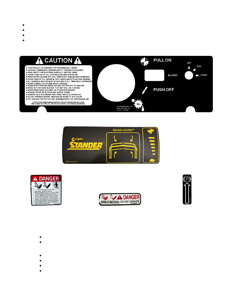 2 warning, safety and instructional decals, 3 specifications | Wright Serial 54956 and higher User Manual | Page 13 / 44