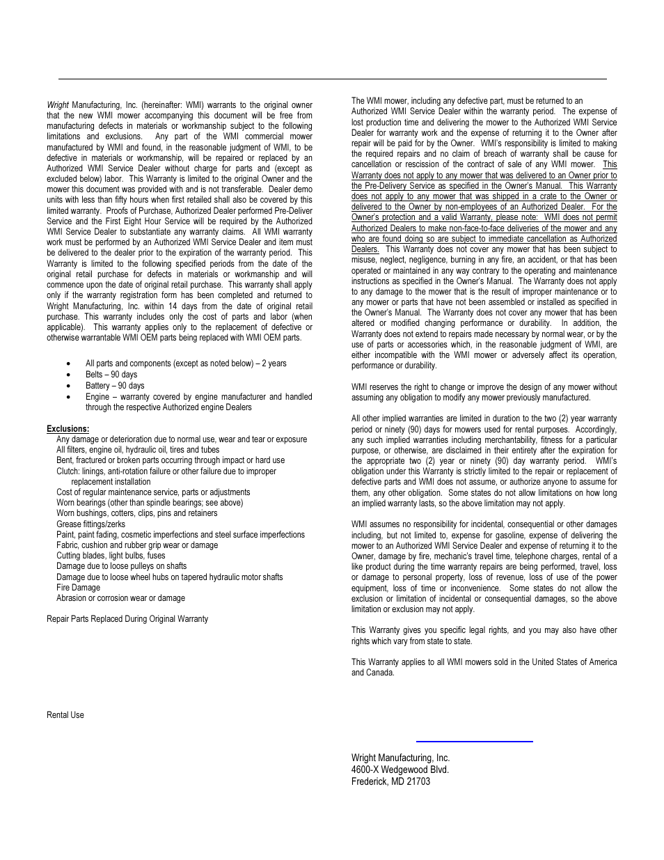 Wright Serial 54956 and higher User Manual | Page 36 / 44