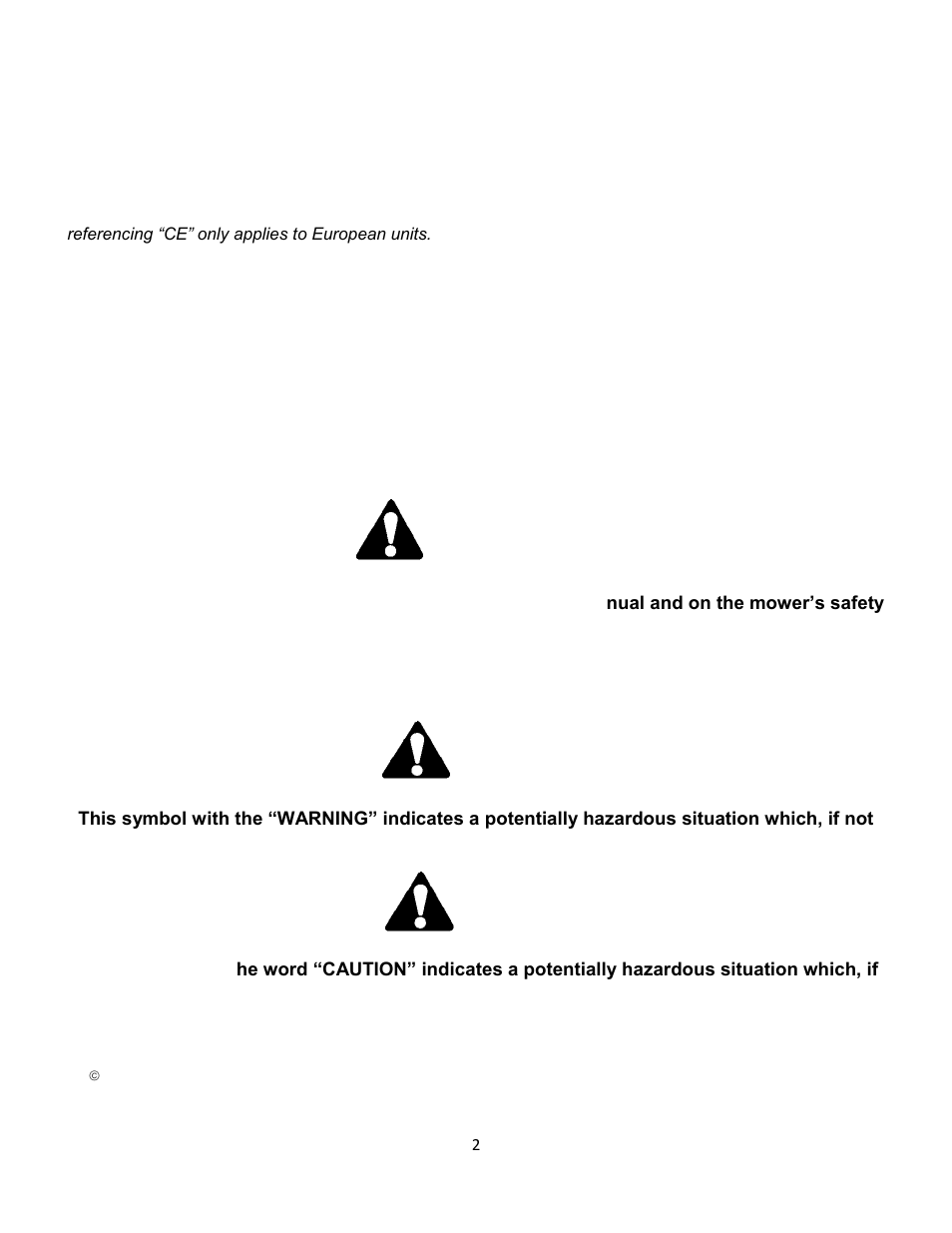 Safety alert, Warning, Caution | Wright Serial # 69788 and Higher User Manual | Page 2 / 40