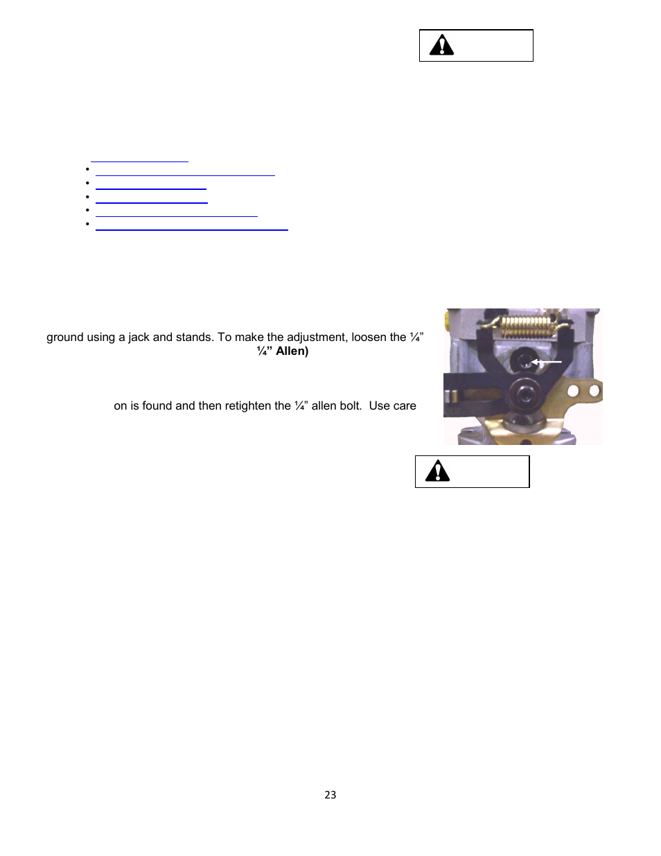1 never drive straight onto or off a curb, 6 mowing on varying terrain, 7 how to adjust neutral | 8 how to perform the tracking adjustment | Wright Serial # 69788 and Higher User Manual | Page 23 / 40