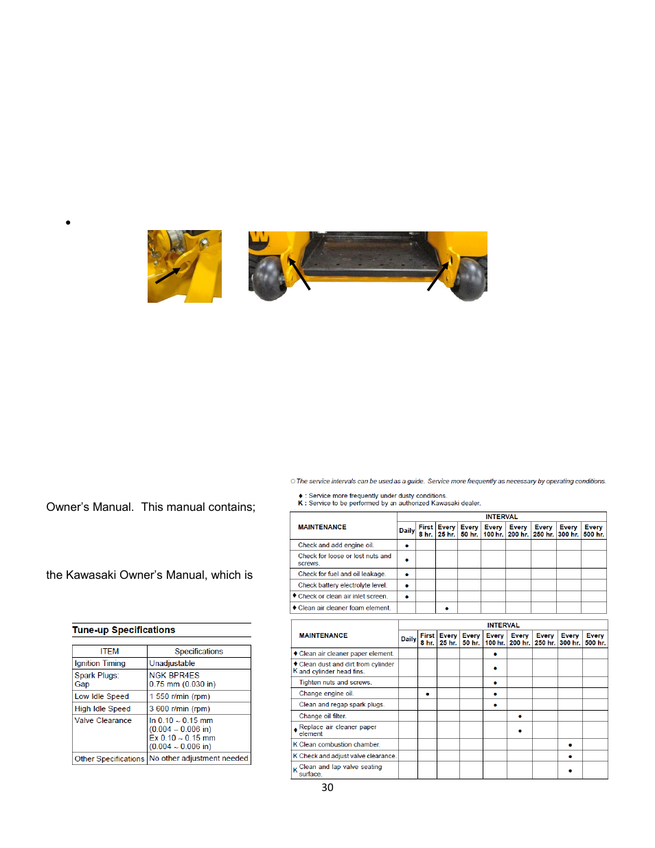14 loading and unloading, 15 transporting, 16 cleaning the mower | 17 kawasaki engine manual / maintenance | Wright Serial # 69788 and Higher User Manual | Page 30 / 40