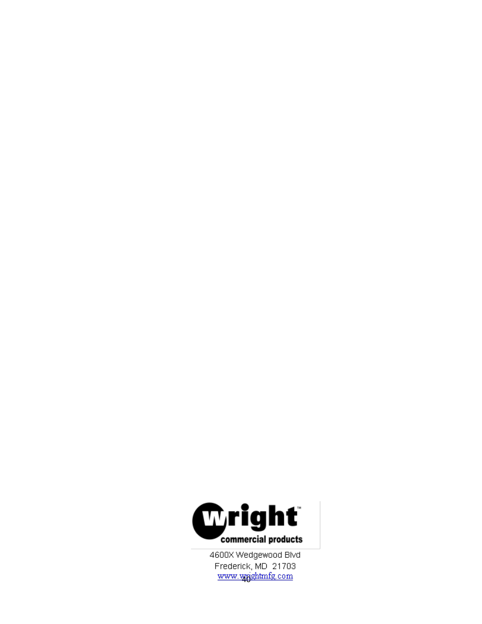 Wright Serial # 69788 and Higher User Manual | Page 40 / 40