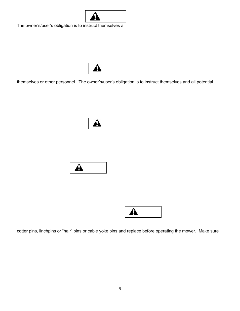 4 owner/user notice, 5 safety for operation, 6 user qualifications | 7 user clothing, 8 inspect mower before each use | Wright Serial # 69788 and Higher User Manual | Page 9 / 40