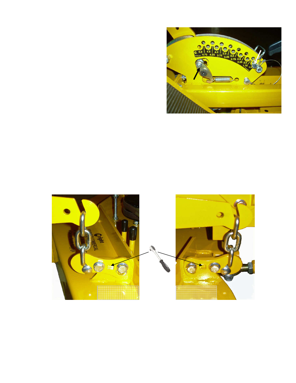 2 height-of-cut, 1 deck adjustments, 3 belt tension adjustment | Wright Serial #55142 and higher User Manual | Page 22 / 44
