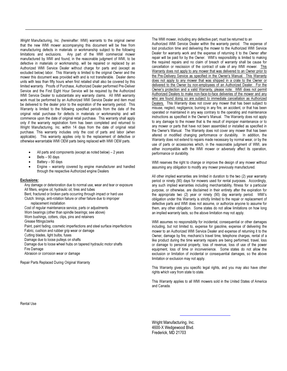 Wright Serial #55142 and higher User Manual | Page 37 / 44