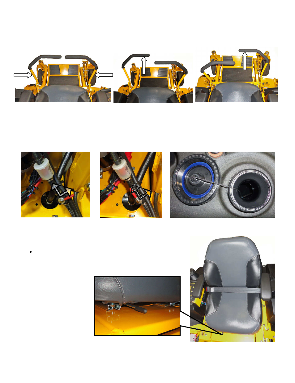 3 steering control levers, 4 fuel system / shut off valve, 5 seat | Wright Serial #62995 and higher User Manual | Page 19 / 48
