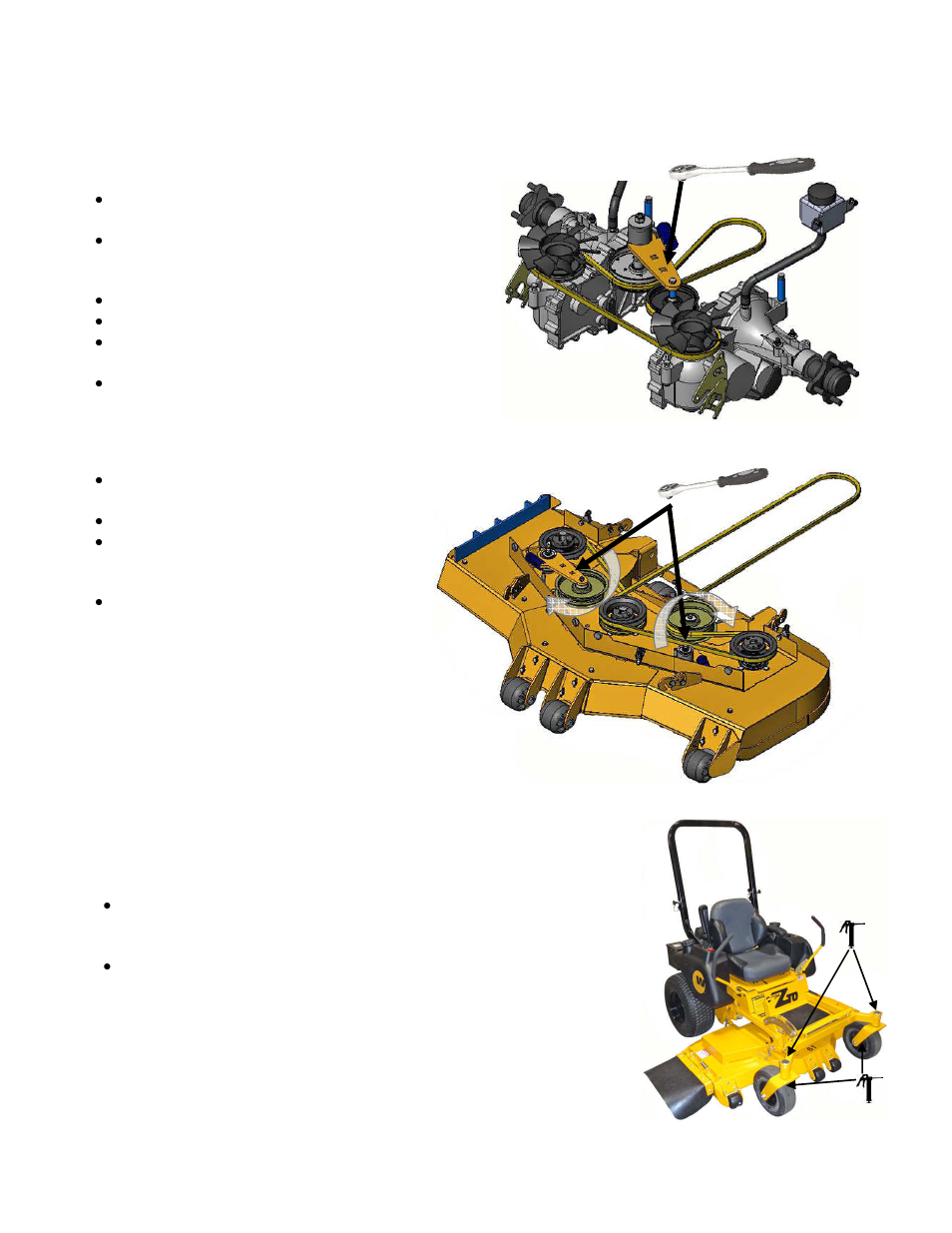 3 belt tension adjustment, 1 replacing the drive belt, 2 replacing the cutter deck belt | 4 lubrication | Wright Serial #62995 and higher User Manual | Page 26 / 48