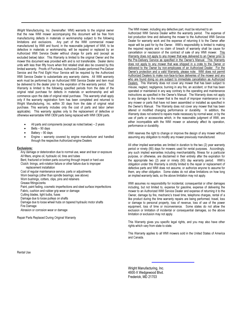 Wright Serial #62995 and higher User Manual | Page 39 / 48