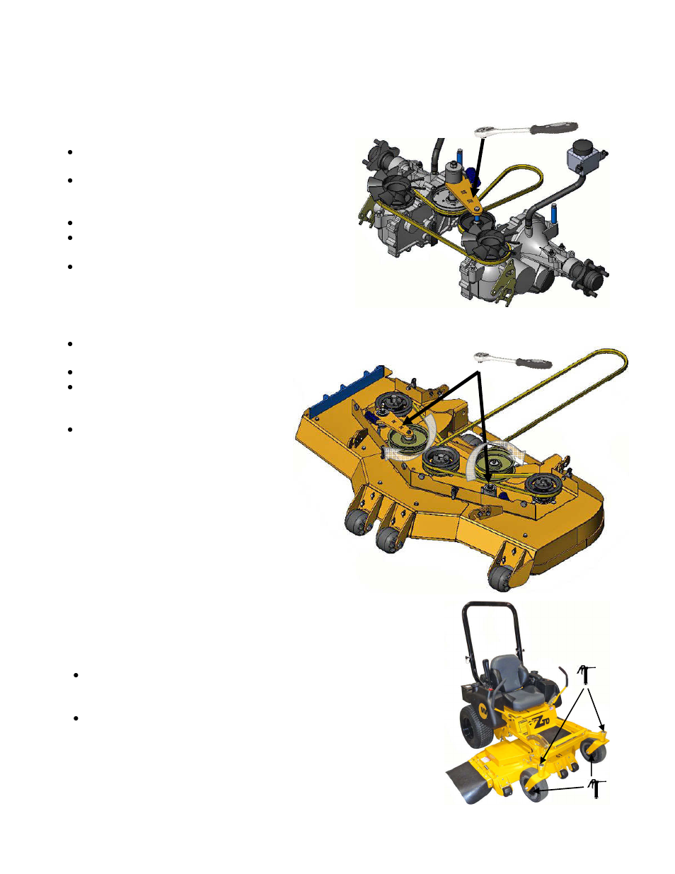 3 belt tension adjustment, 1 replacing the drive belt, 2 replacing the cutter deck belt | 4 lubrication | Wright Serial #59542 and higher User Manual | Page 24 / 44