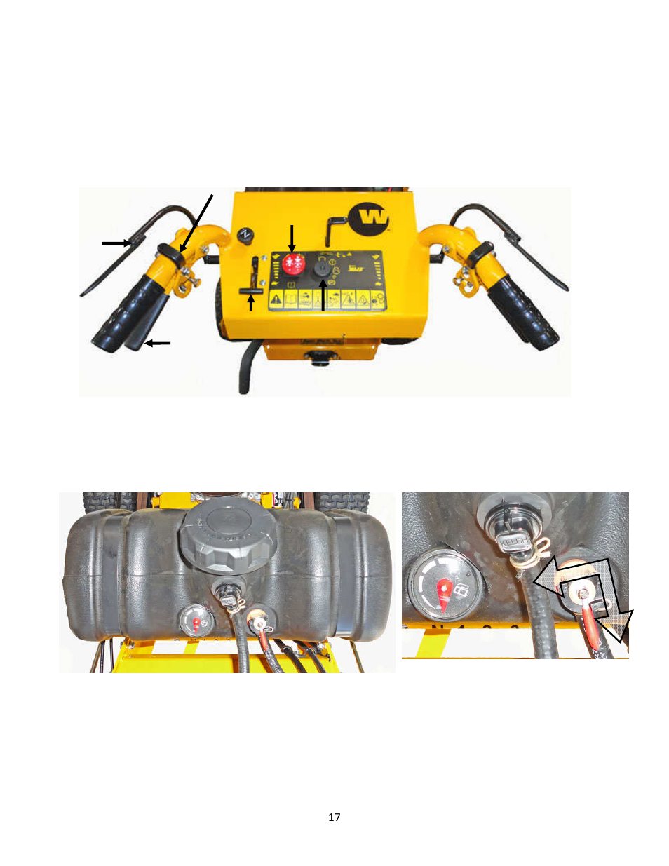 3 control panel & steering control levers, 4 fuel system / shut-off valve | Wright Serial 54956 and higher User Manual | Page 17 / 36