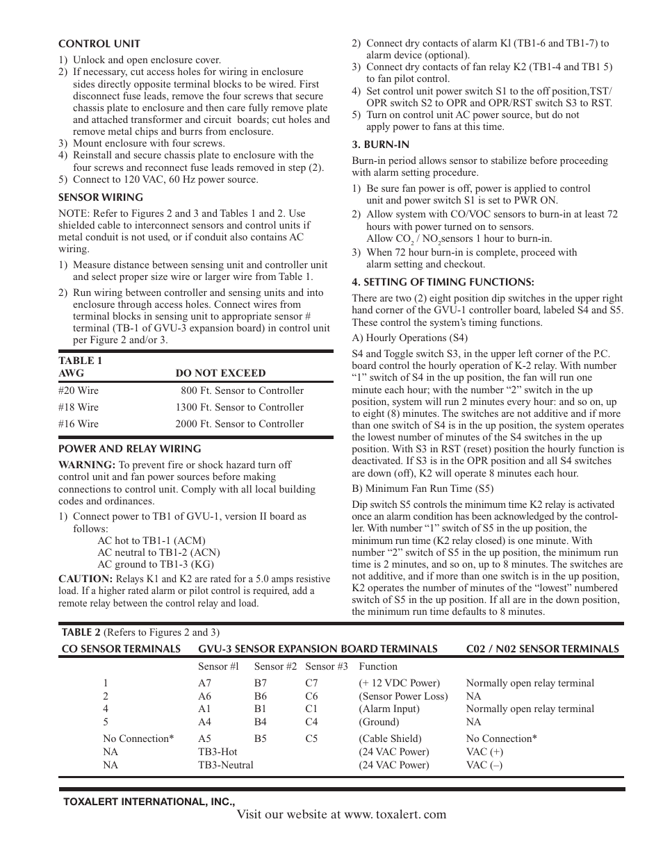 Toxalert GVU-3 User Manual | Page 3 / 4