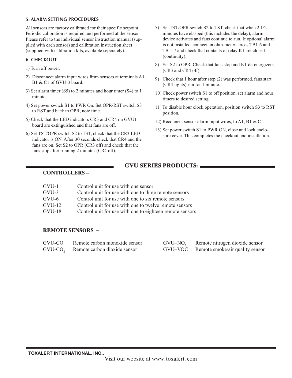 Toxalert GVU-3 User Manual | Page 4 / 4