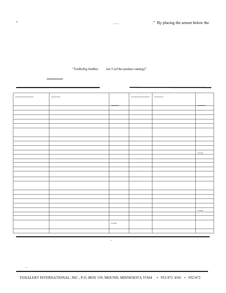 Toxalert Tox-Refrig User Manual | Page 3 / 4