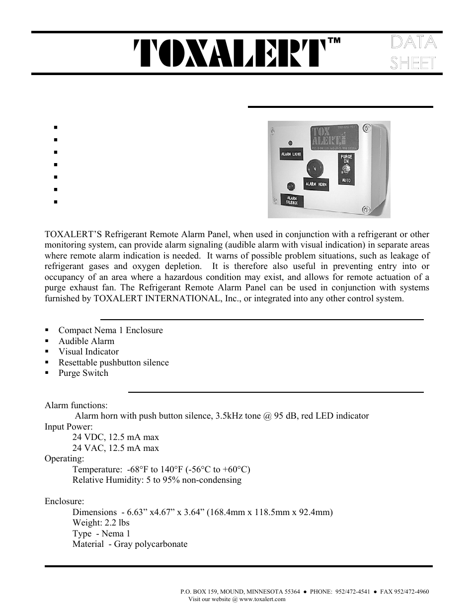Toxalert RRAP-24 User Manual | 2 pages