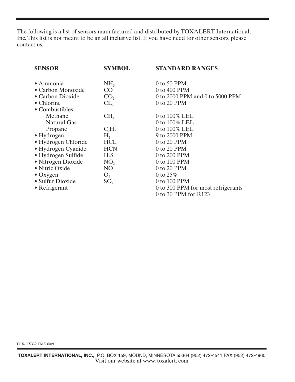 Toxalert TOX-OXY2 User Manual | Page 4 / 4