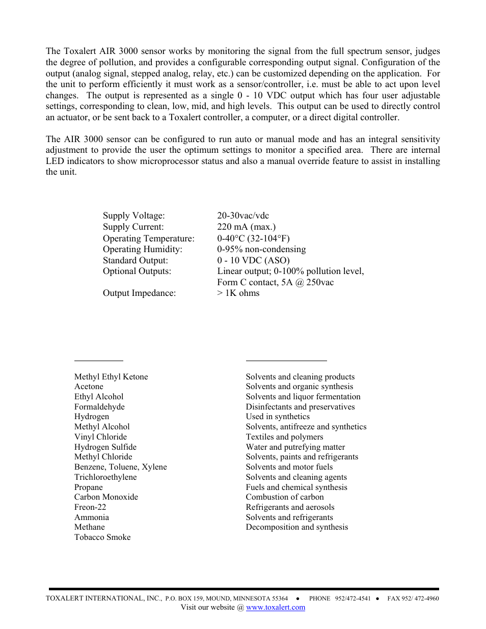 Toxalert AIR3000 User Manual | Page 2 / 2