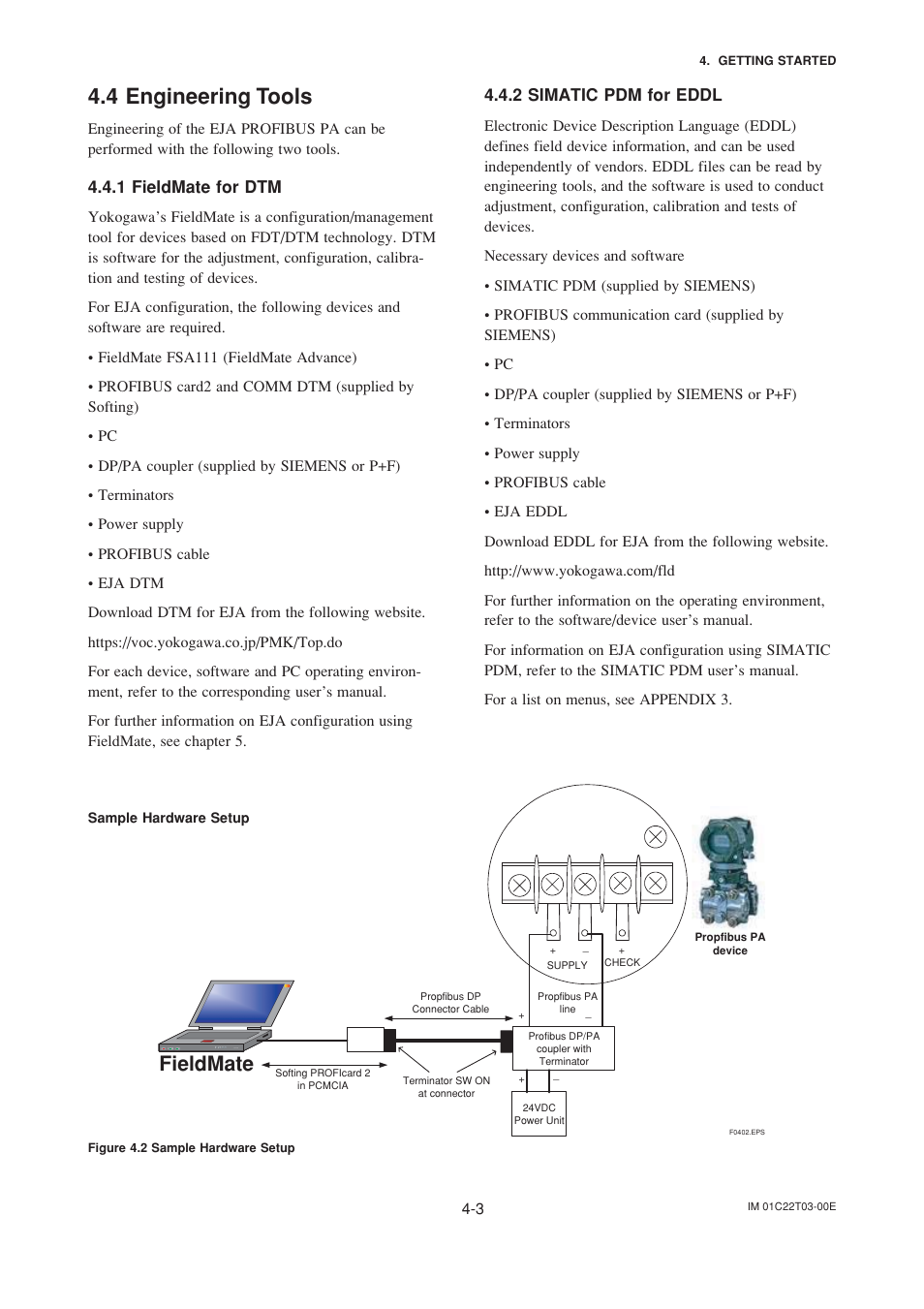 4 engineering tools, 1 fieldmate for dtm, 2 simatic pdm for eddl | Engineering tools -3, Fieldmate for dtm -3, Simatic pdm for eddl -3, Fieldmate | Yokogawa EJA115 User Manual | Page 18 / 47