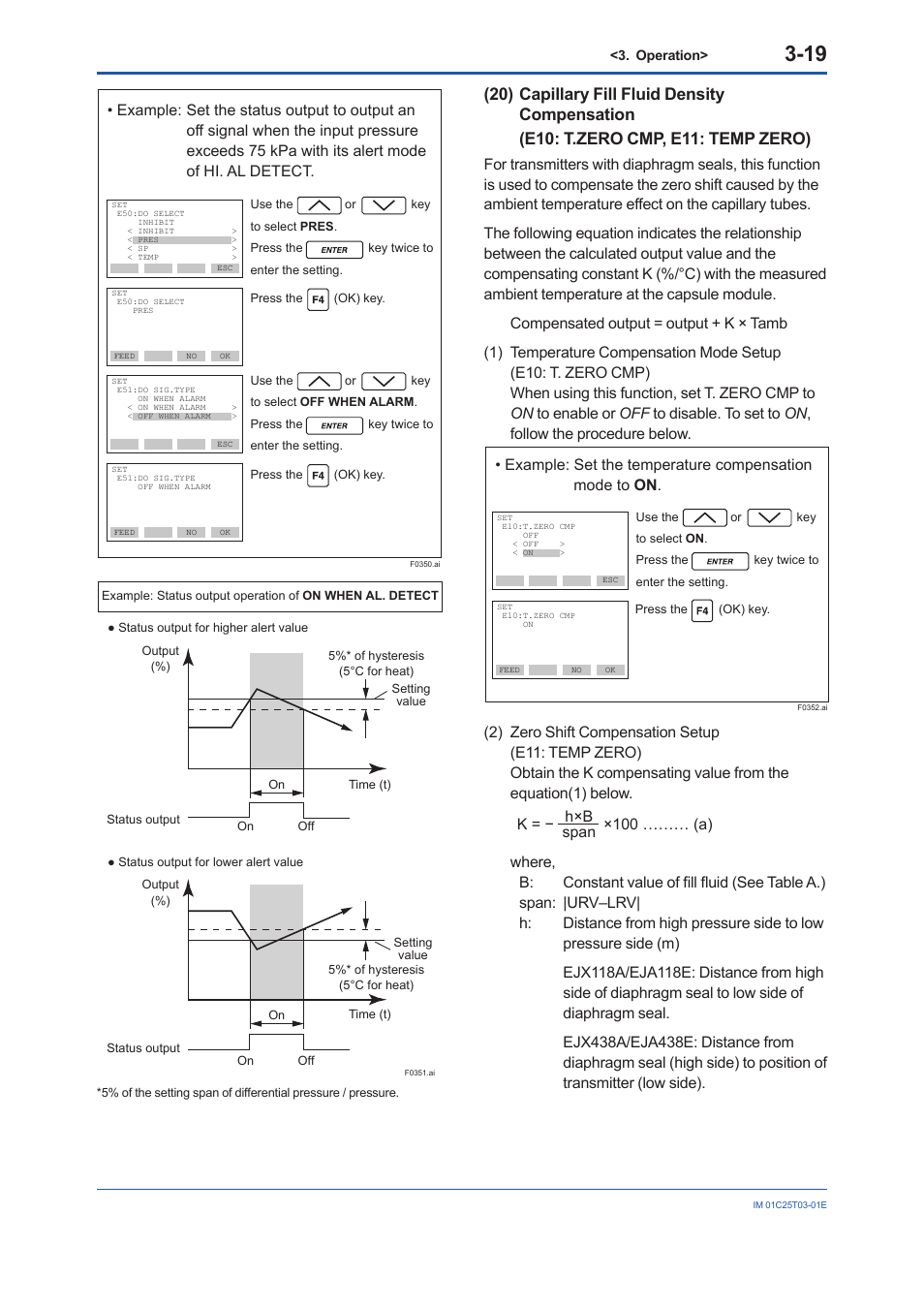 20) capillary fill fluid density compensation, 20) capillary fill fluid density compensation -19 | Yokogawa EJX115A User Manual | Page 27 / 41