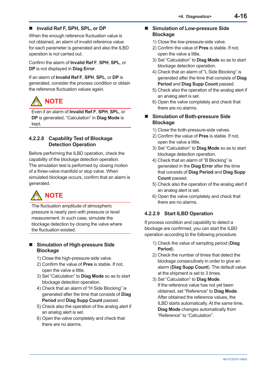 8 capability test of blockage detection operation, 9 start ilbd operation | Yokogawa EJX115A User Manual | Page 63 / 96