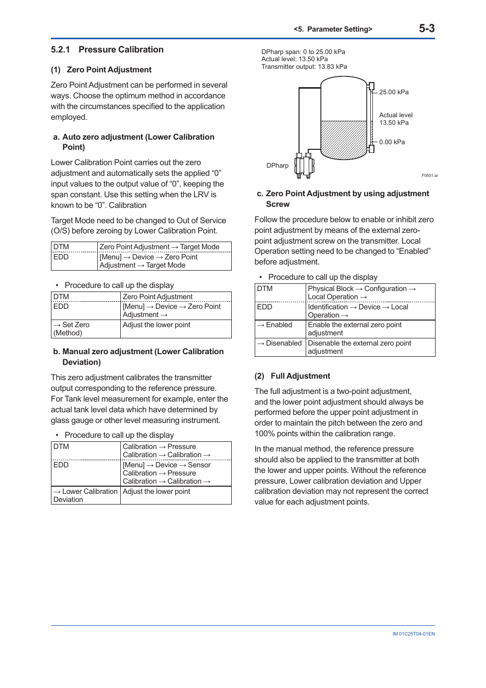 1 pressure calibration, Pressure calibration -3 | Yokogawa EJX115A User Manual | Page 23 / 89