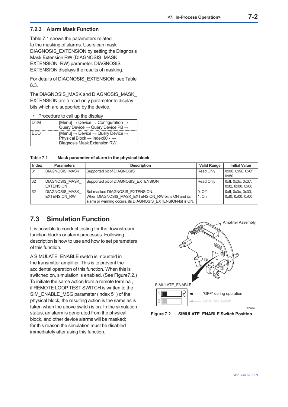 3 alarm mask function, 3 simulation function, Alarm mask function -2 | Simulation function -2 | Yokogawa EJX115A User Manual | Page 43 / 89