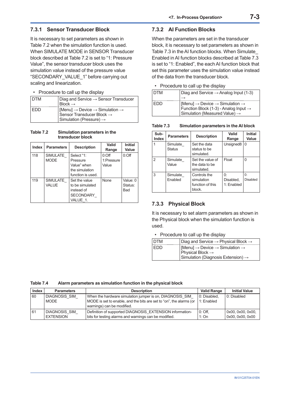 1 sensor transducer block, 2 ai function blocks, 3 physical block | Sensor transducer block -3, Ai function blocks -3, Physical block -3 | Yokogawa EJX115A User Manual | Page 44 / 89