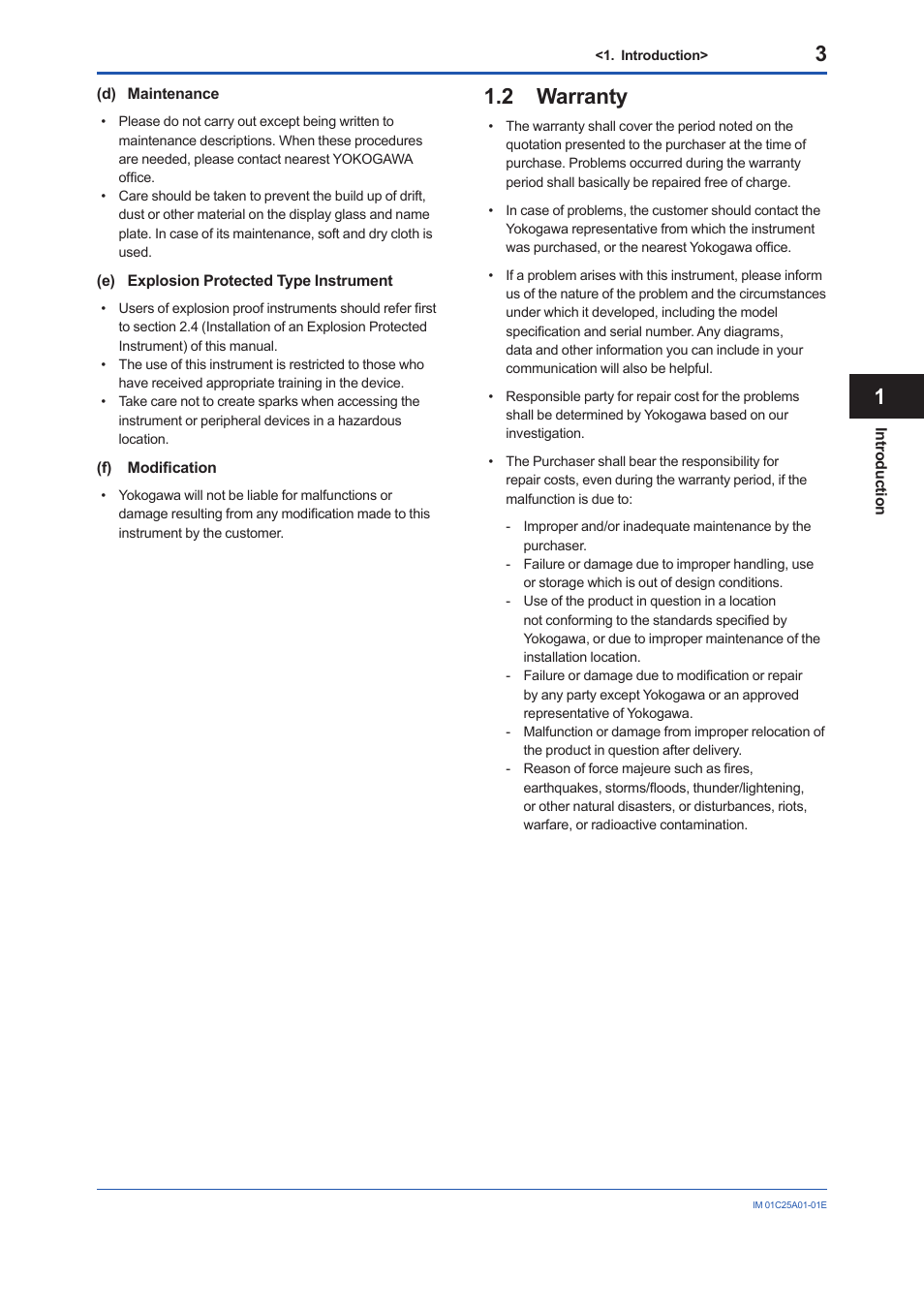 2 warranty, Warranty | Yokogawa EJX115A User Manual | Page 5 / 52