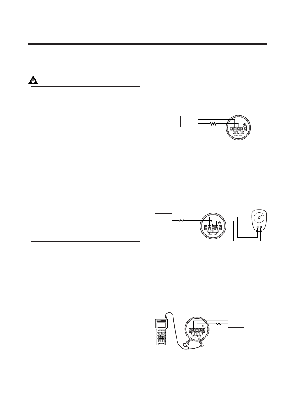 Wiring, 1 wiring precautions, 2 selecting the wiring materials | 3 connections of external wiring to terminal box, 1 power supply wiring connection, 2 external indicator connection, 3 brain terminal bt200 connection, Wiring -1, Wiring precautions -1, Selecting the wiring materials -1 | Yokogawa EJA110A User Manual | Page 30 / 83