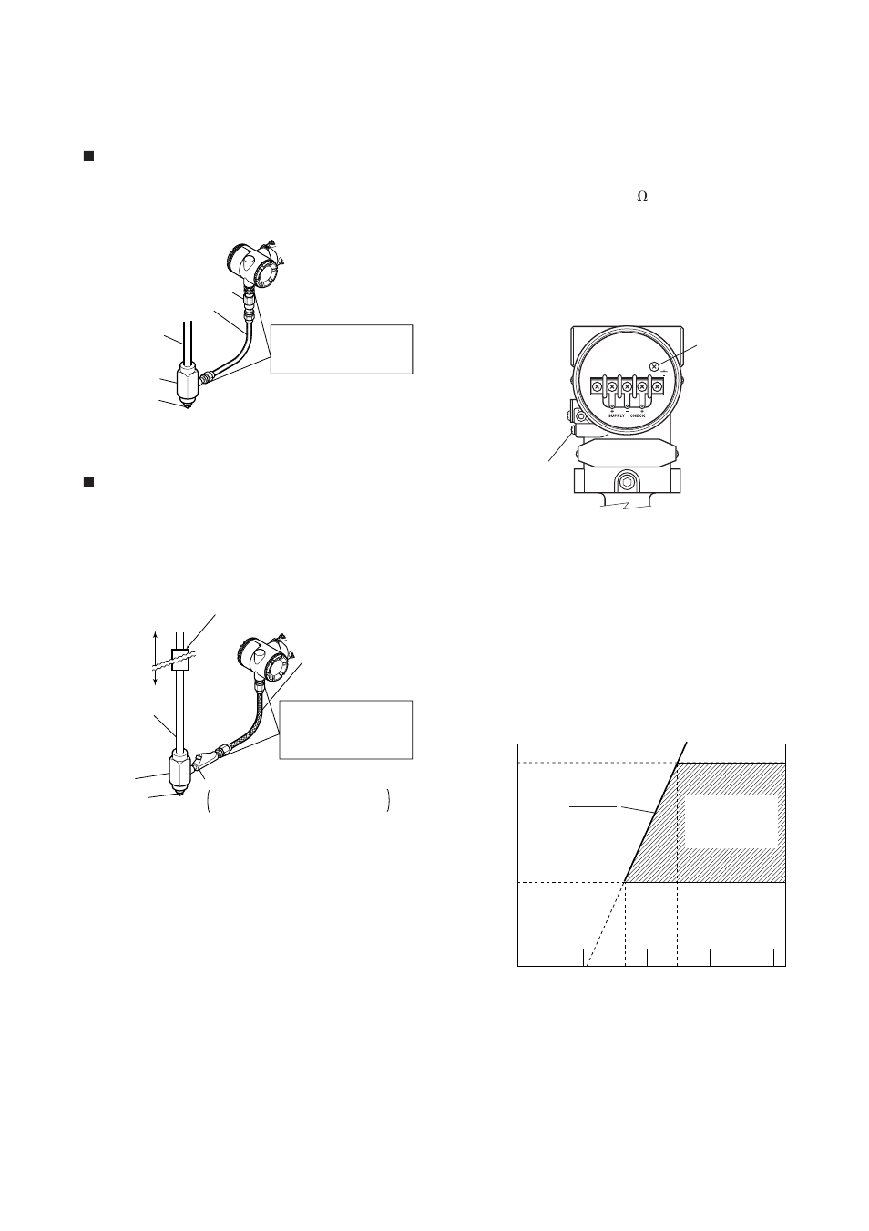 2) flameproof type, 5 grounding, 6 power supply voltage and load resistance | Flameproof type -3, Grounding -3, Power supply voltage and load resistance -3 | Yokogawa EJA110A User Manual | Page 32 / 83