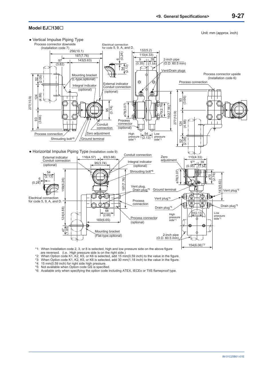 Model ej  130 | Yokogawa EJA110E User Manual | Page 75 / 85