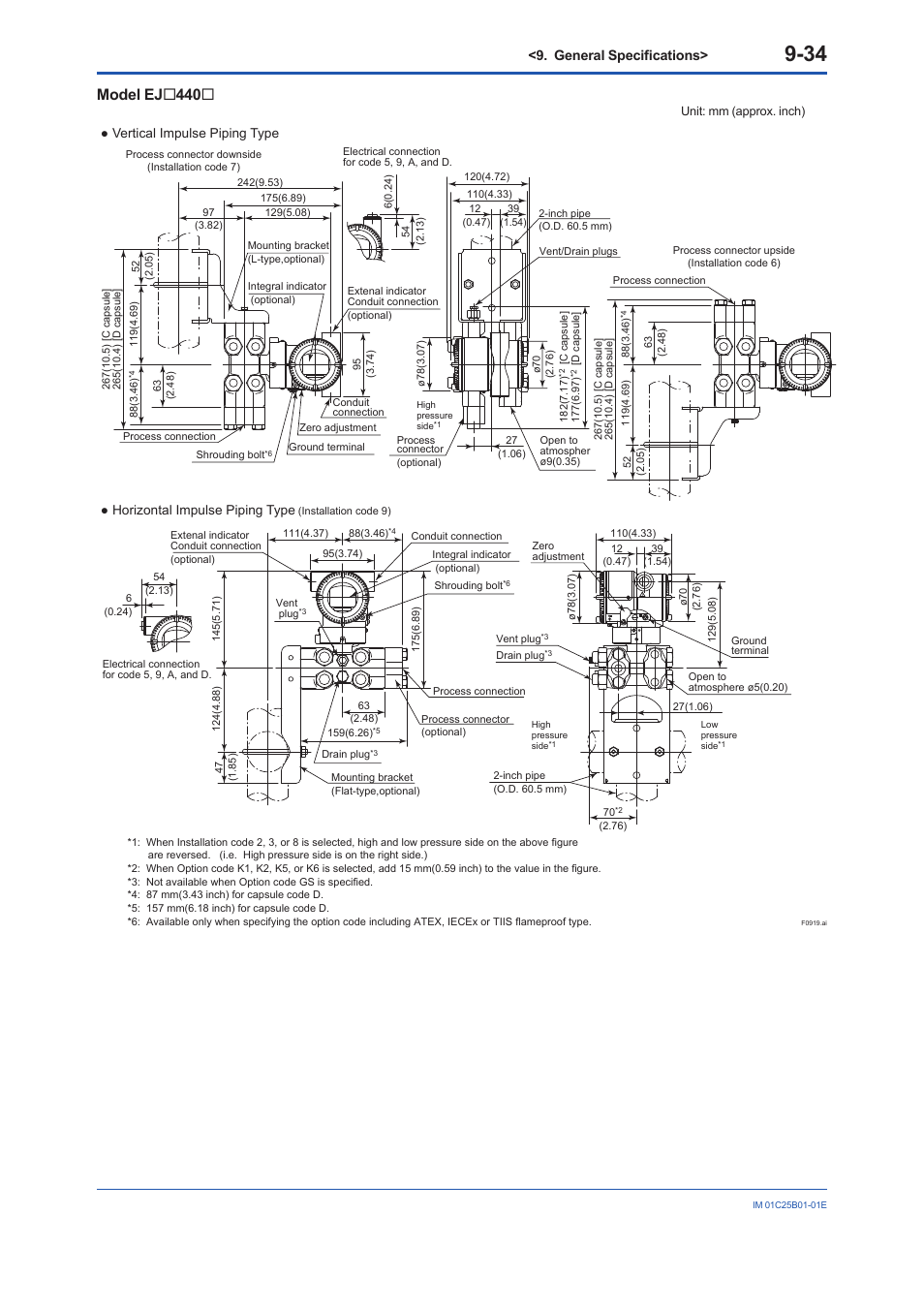 Model ej  440, General specifications | Yokogawa EJA110E User Manual | Page 82 / 85