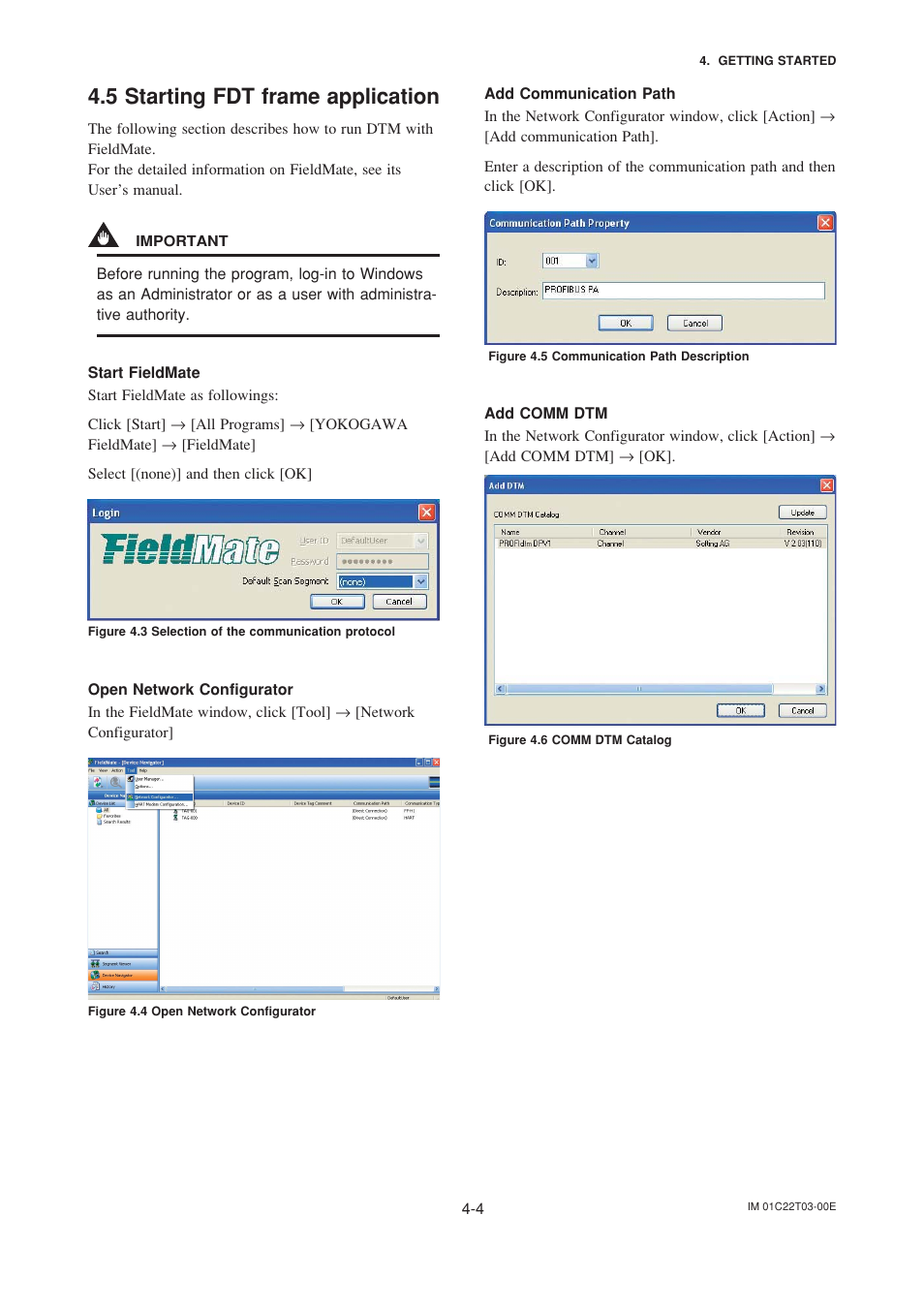 5 starting fdt frame application, Starting fdt frame application -4 | Yokogawa EJA115 User Manual | Page 19 / 47