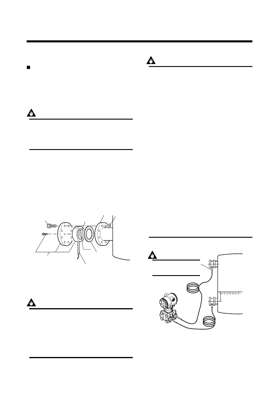 Installation, 1 precautions, 2 mounting the diaphragm seals | Yokogawa EJA118 User Manual | Page 19 / 76