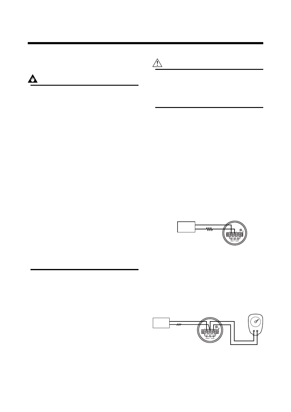 Wiring, 1 wiring precautions, 2 selecting the wiring materials | 3 connections of external wiring to terminal box, 1 power supply wiring connection, 2 external indicator connection, 2 selecting the wiring materi- als | Yokogawa EJA118 User Manual | Page 22 / 76