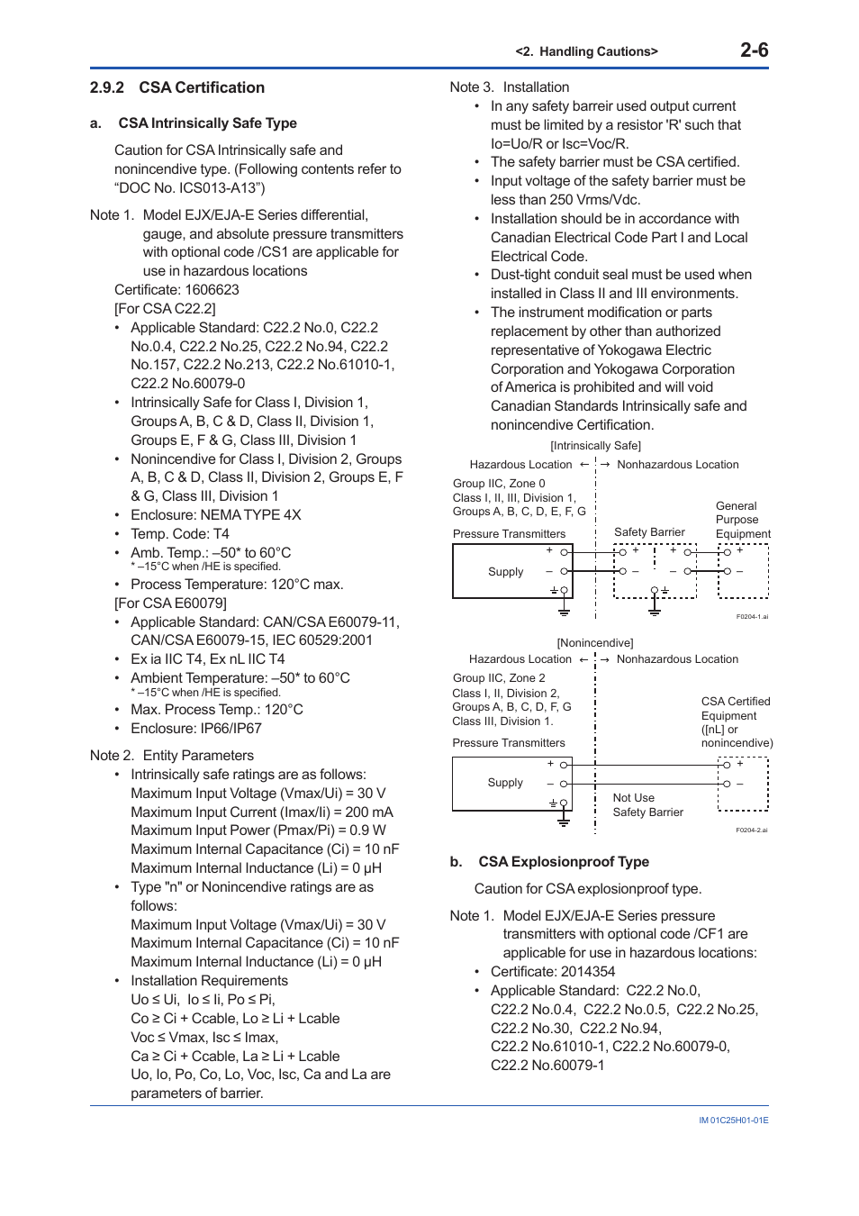 2 csa certification, Csa certification -6 | Yokogawa EJX118A User Manual | Page 14 / 64