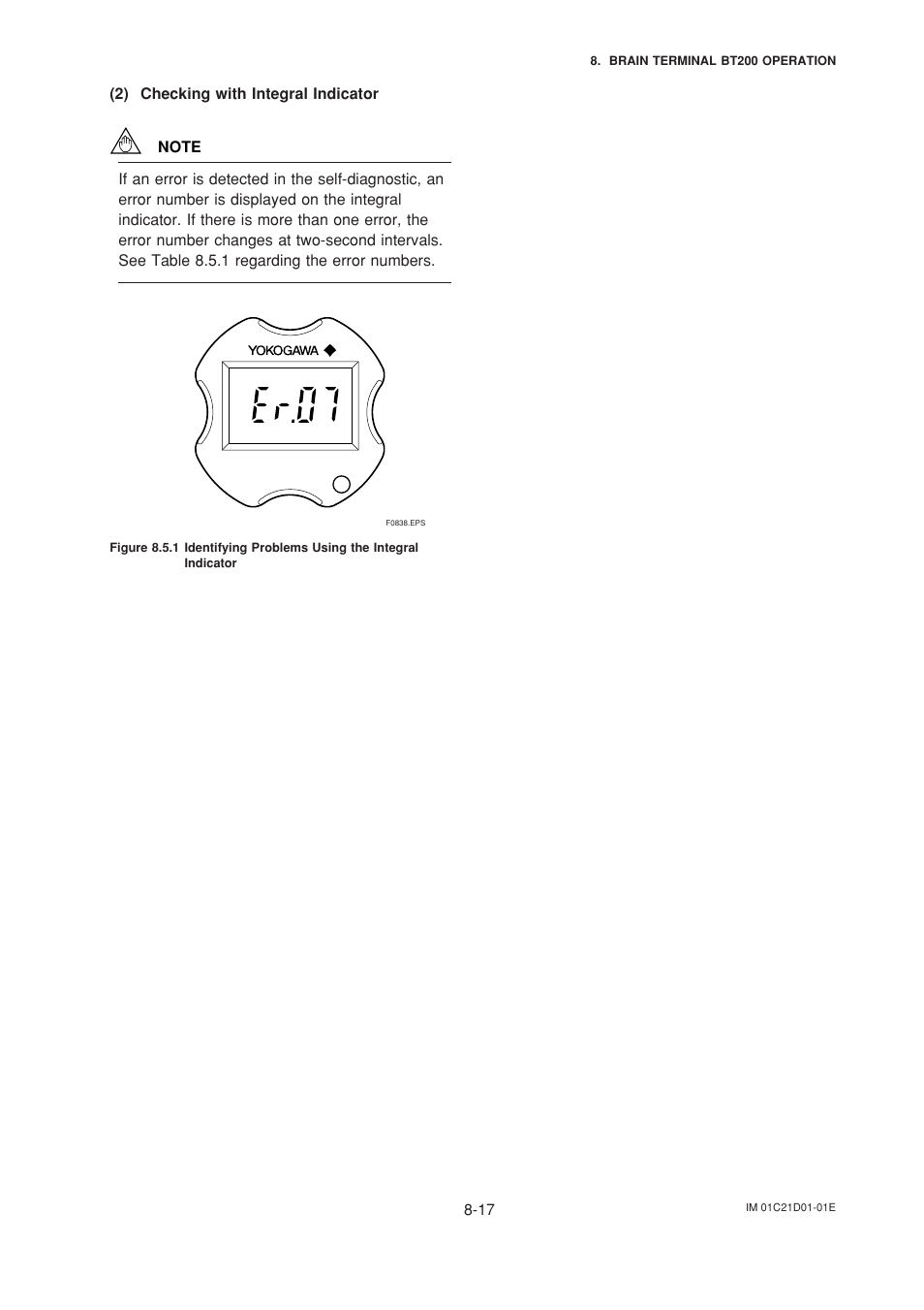 2) checking with integral indicator, 2) checking with integral indicator -17 | Yokogawa EJA310A User Manual | Page 50 / 78