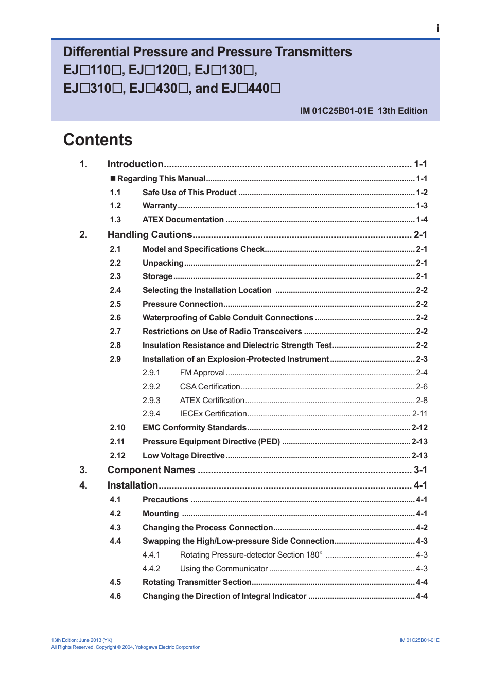 Yokogawa EJA310E User Manual | Page 2 / 85