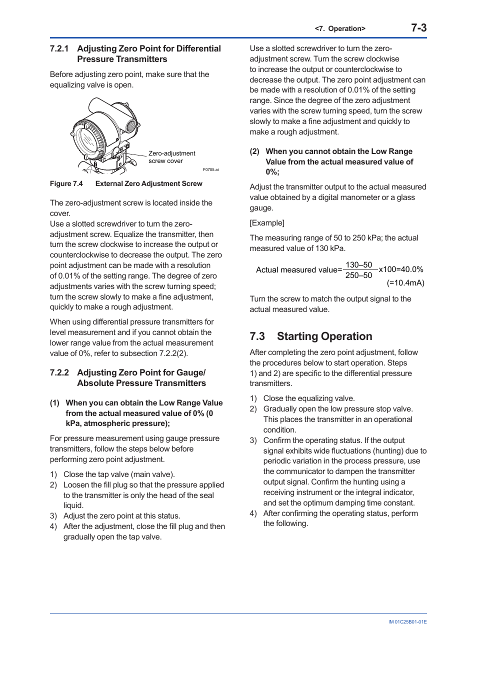 3 starting operation, Starting operation -3 | Yokogawa EJA310E User Manual | Page 36 / 85