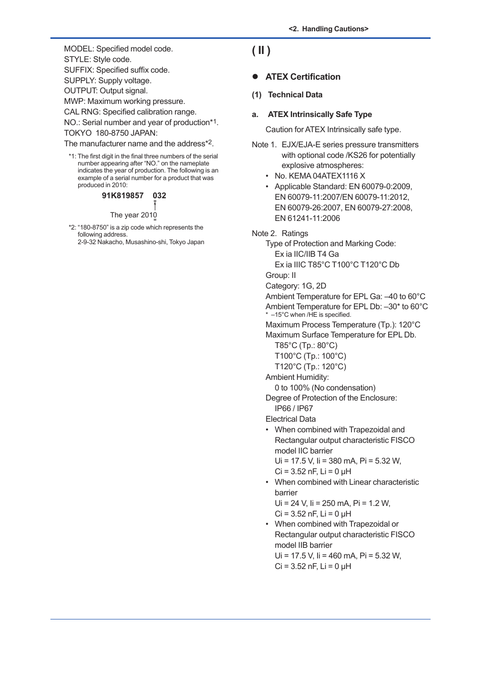 Ii ) | Yokogawa EJX440A User Manual | Page 4 / 6