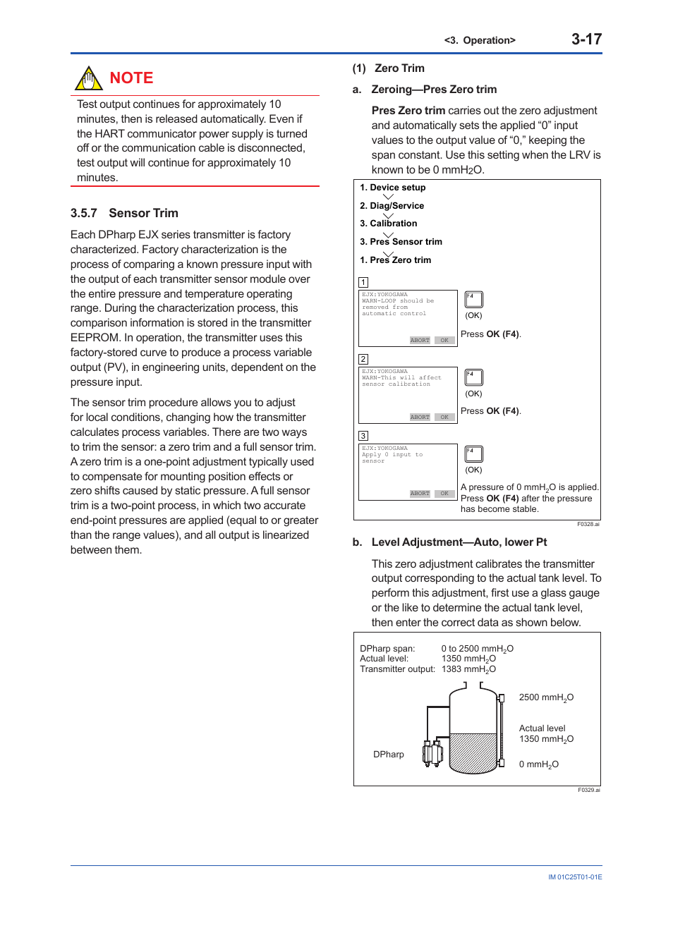 7 sensor trim, Sensor trim -17 | Yokogawa EJX440A User Manual | Page 27 / 76