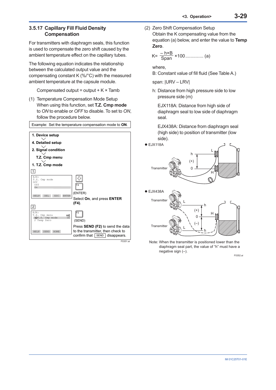 17 capillary fill fluid density compensation, Capillary fill fluid density compensation -29 | Yokogawa EJX440A User Manual | Page 39 / 76